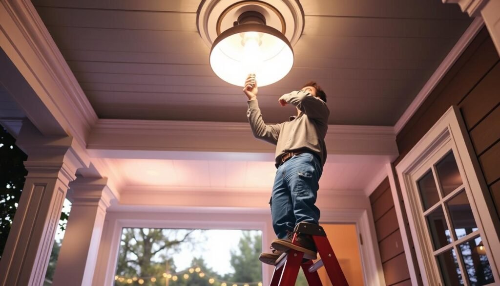 how to change porch light bulb