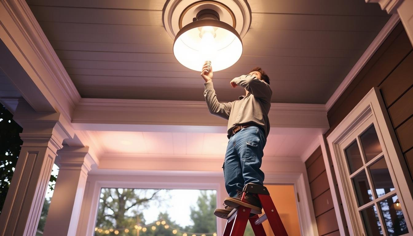 how to change porch light bulb