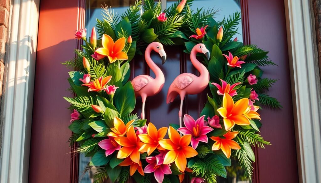 how to make a flamingo wreath