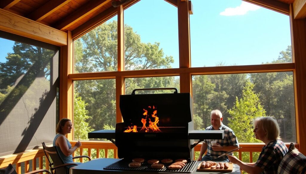 can you grill in a screened in porch