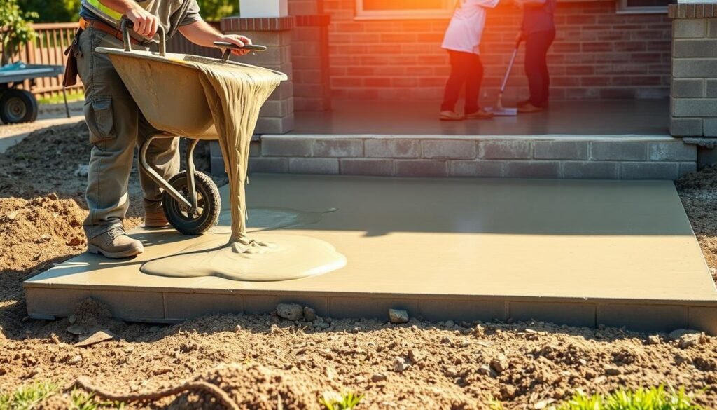 how to pour a porch with a cinder block foundation
