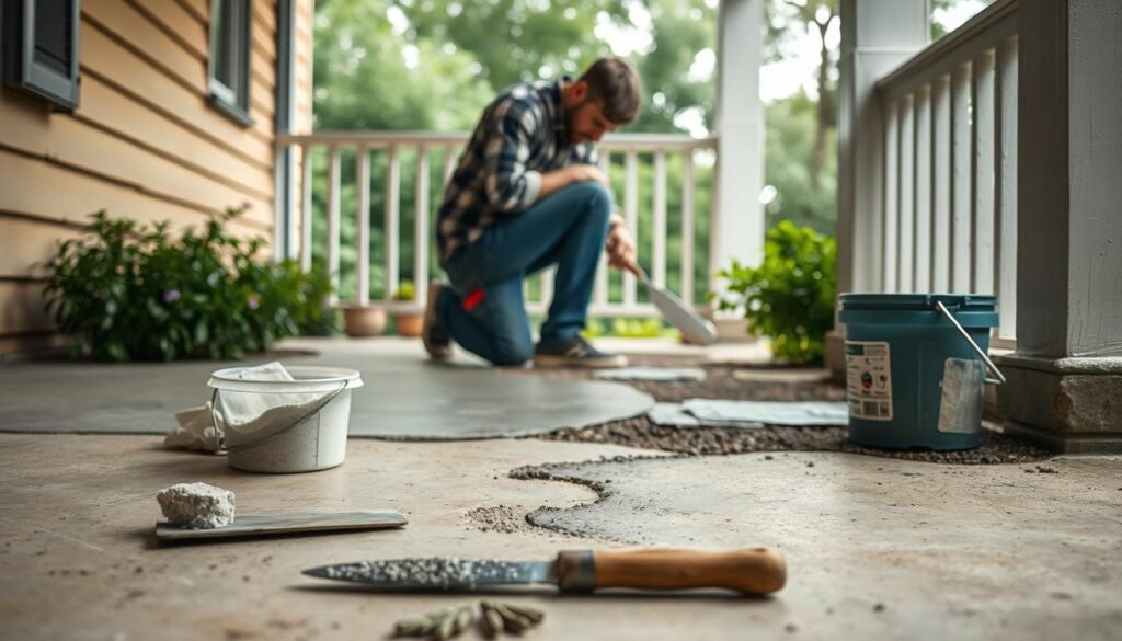 how to repair cement porch