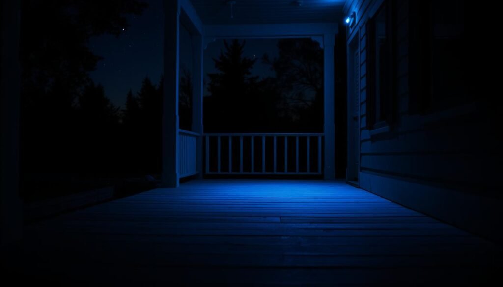 what does a blue porch light mean