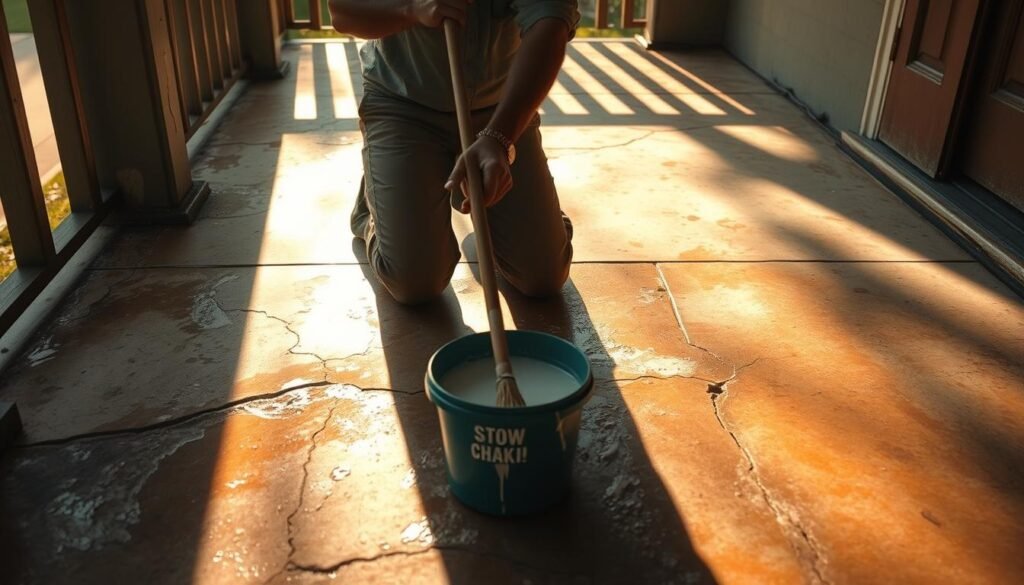 how to clean concrete porch