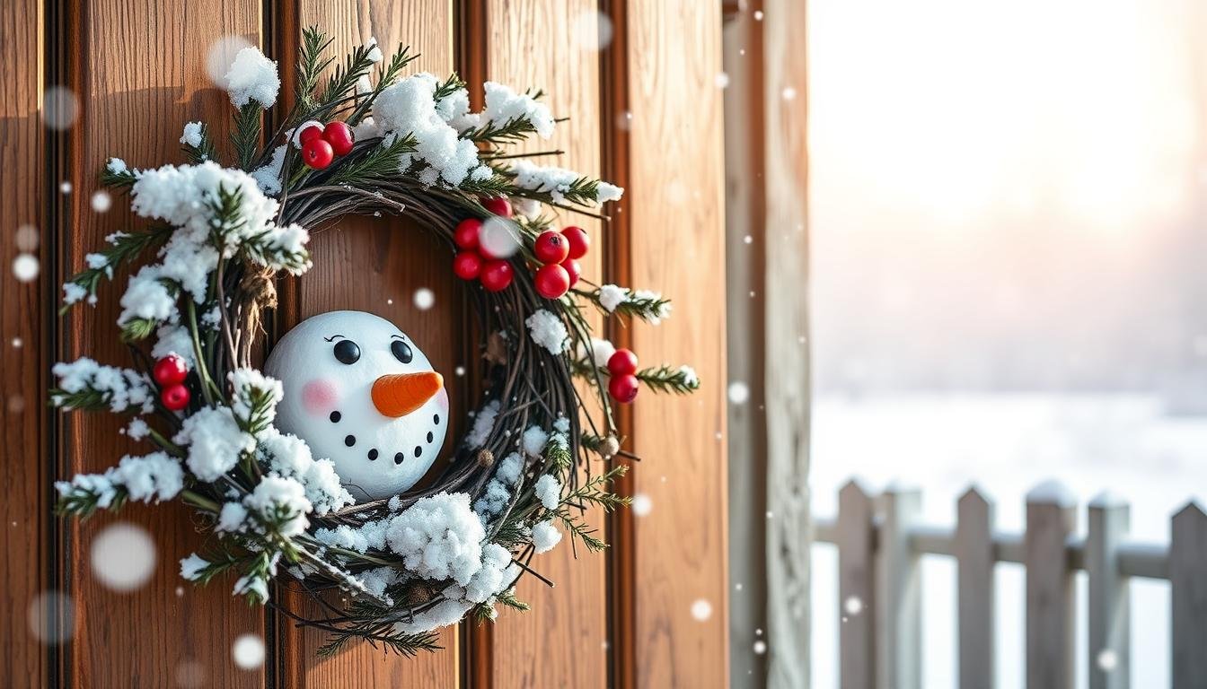 how to make a snowman wreath