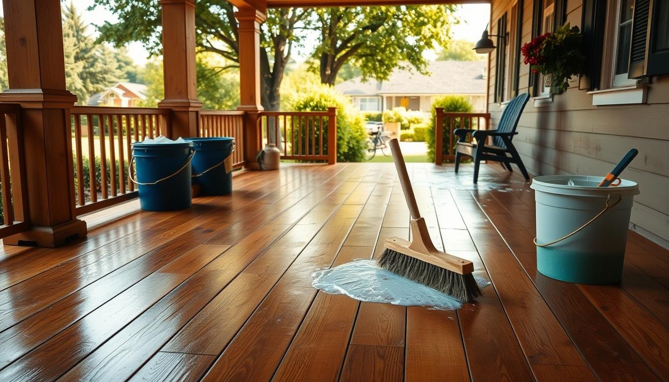 how to clean front porch wood