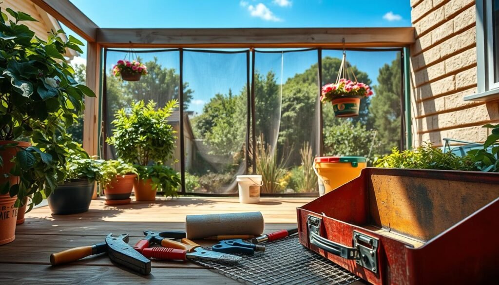 how to repair a screened in porch