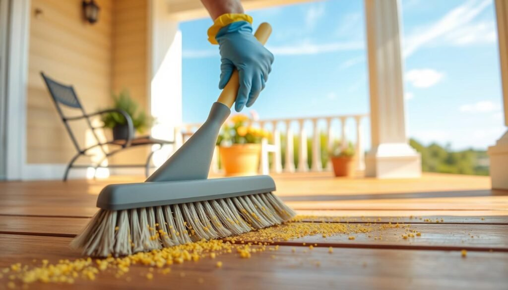 how to clean pollen off porch