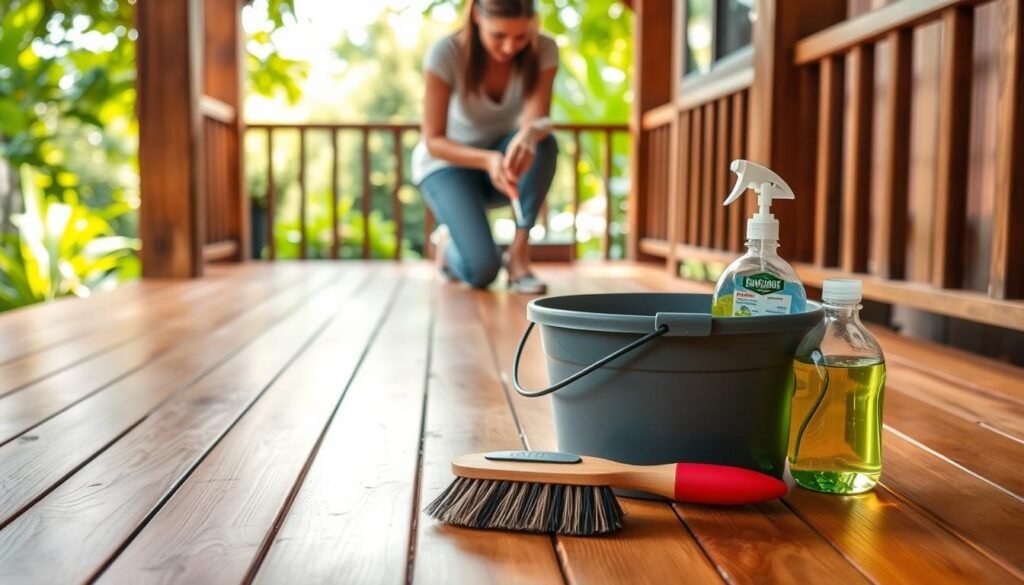 how to clean wood porch