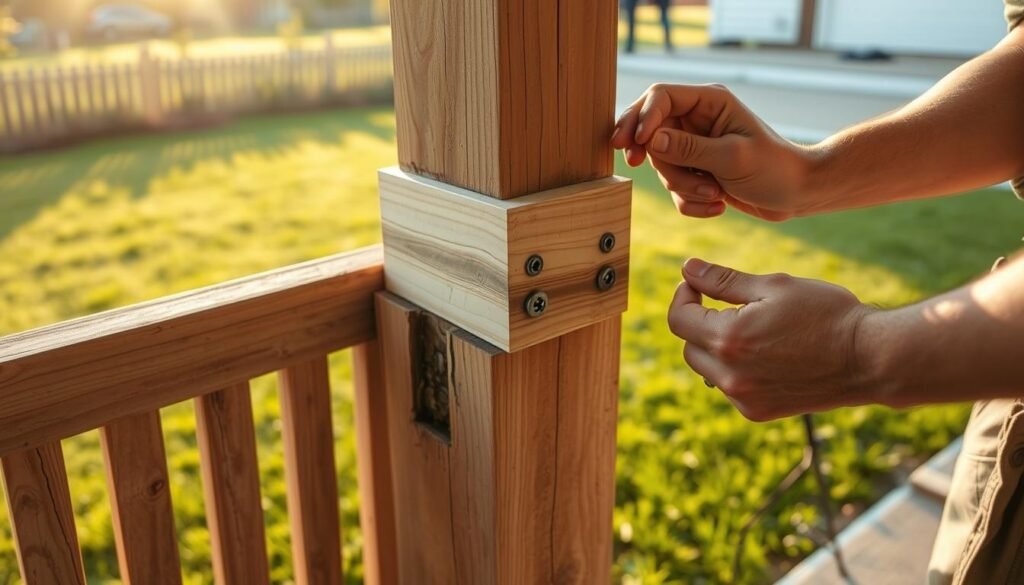 how to repair bottom of porch post