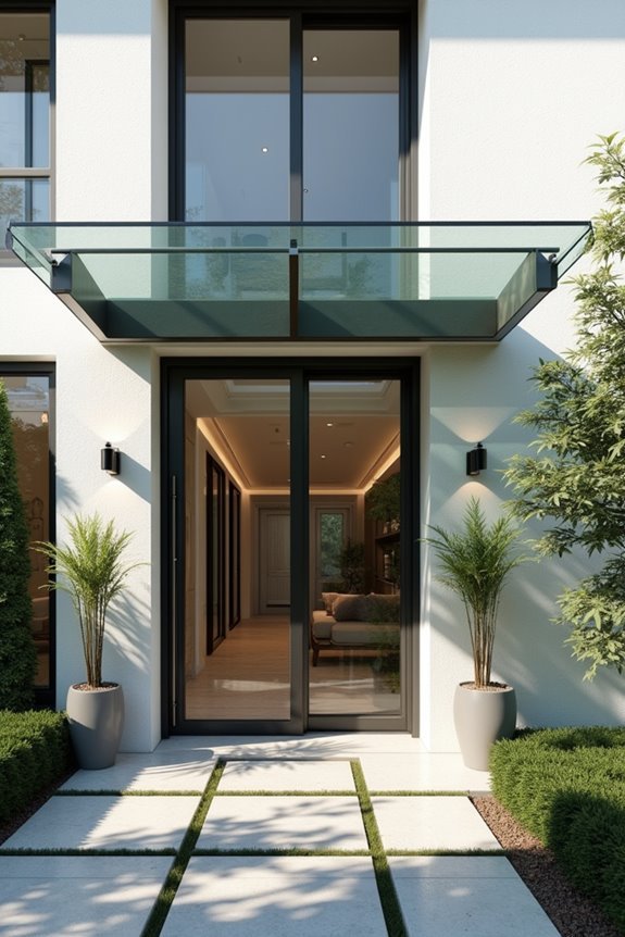 architectural glass panel entrances