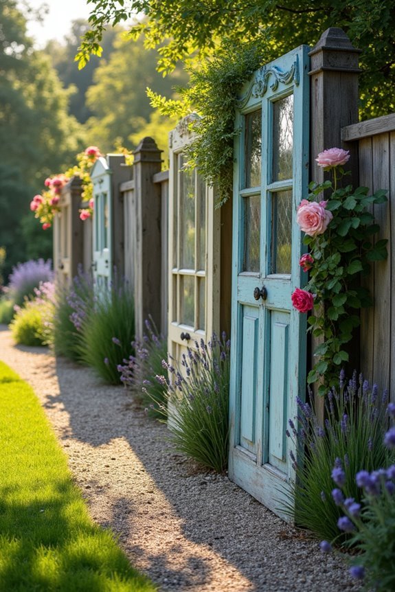 artistic reclaimed door fences