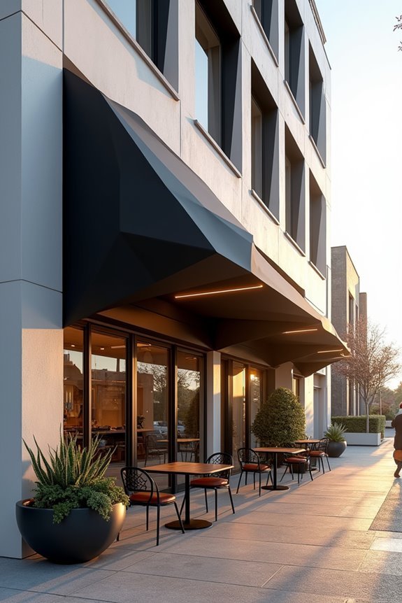 asymmetric geometric awning designs