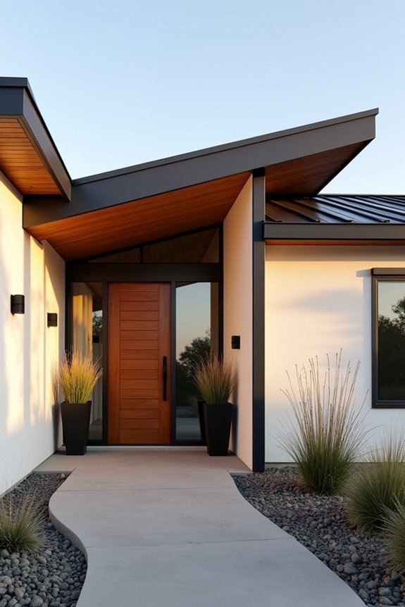 asymmetrical roof overhang design