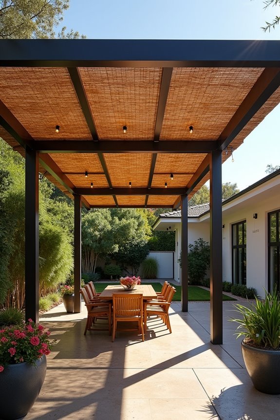 bamboo ceiling shade installation