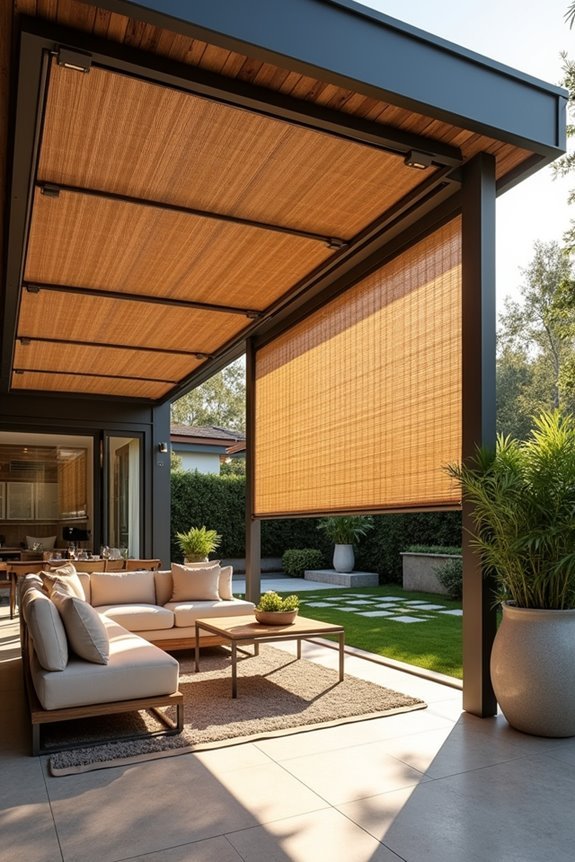 bamboo shade screens offer control
