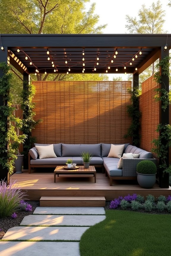 bamboo slat privacy solution