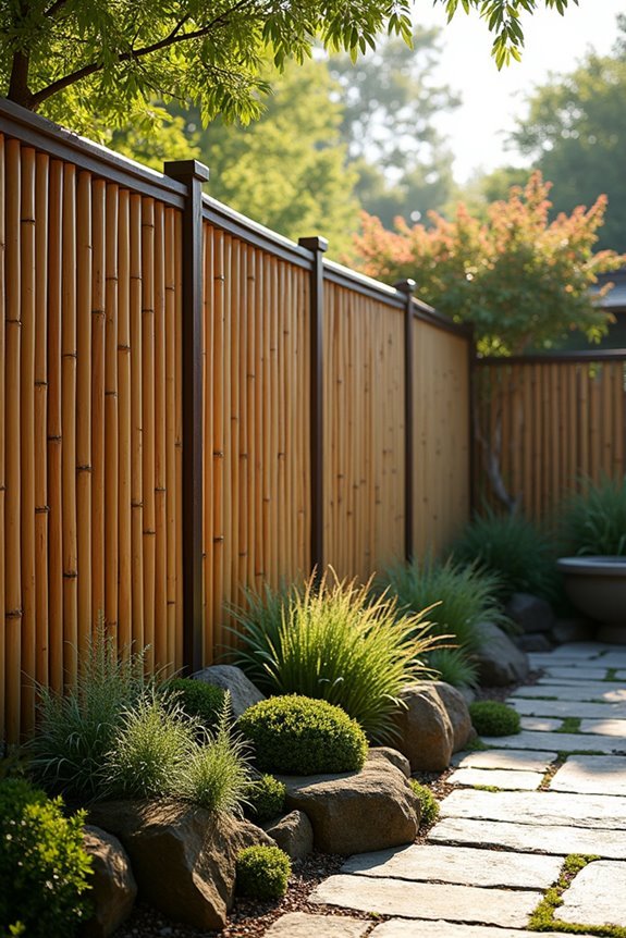 bamboo stakes create privacy