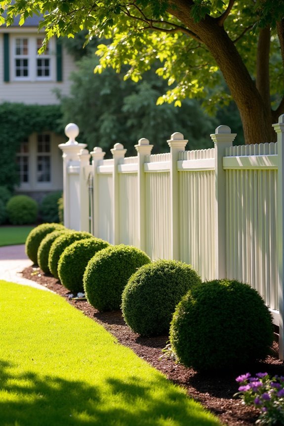 boxwood fence architectural accents