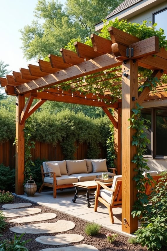 budget friendly wooden pergola construction