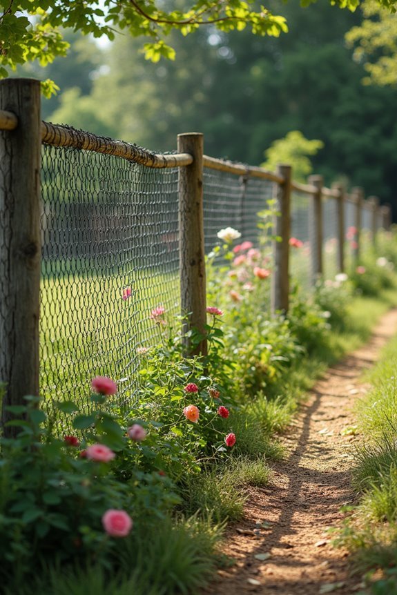 cedar chicken wire fencing