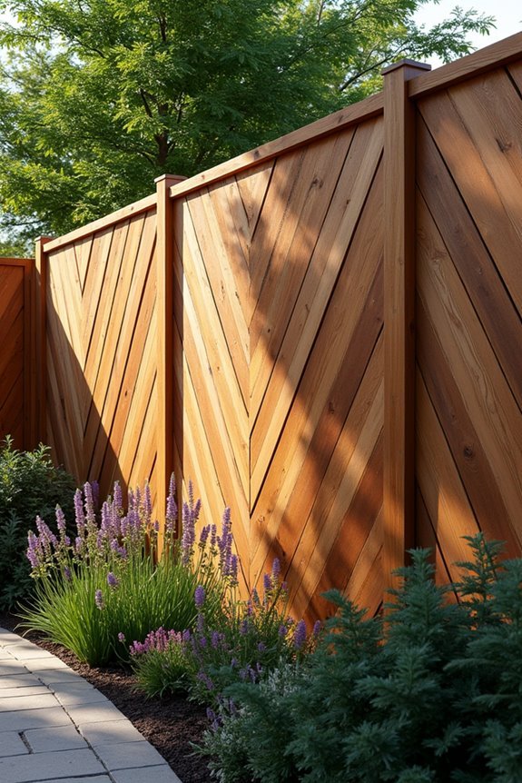 chevron pattern fence installation