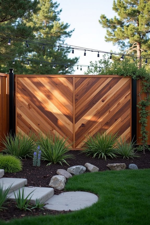 chevron patterned fence design