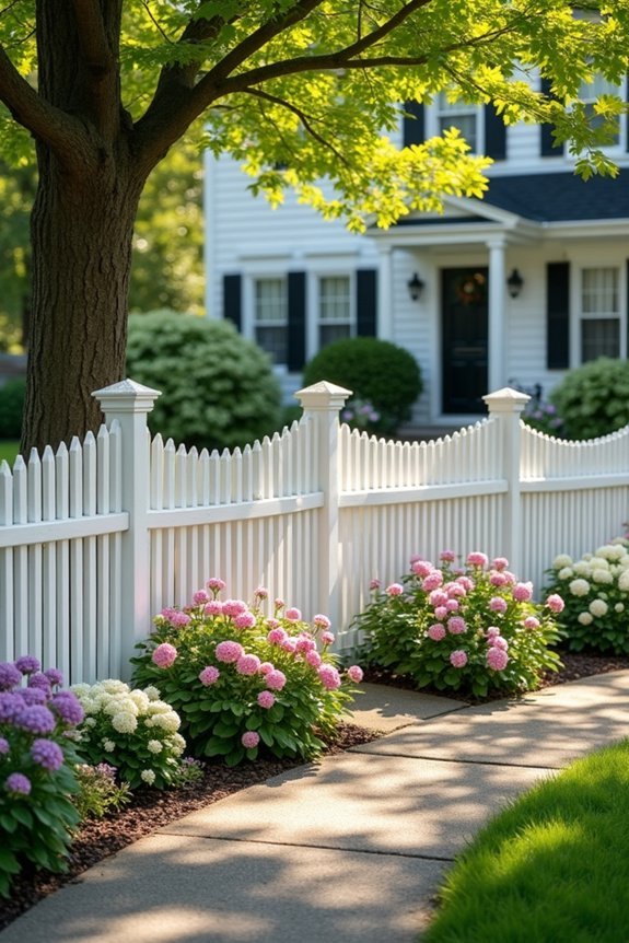 classic white picket fencing