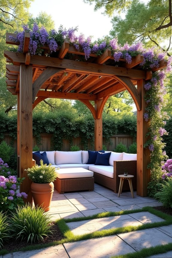 classic wooden frame pergola