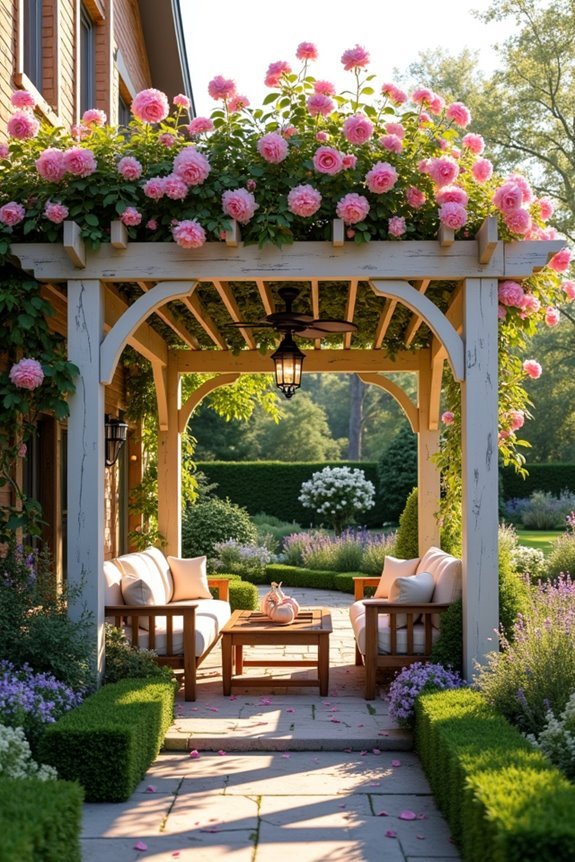 climbing roses on pergolas