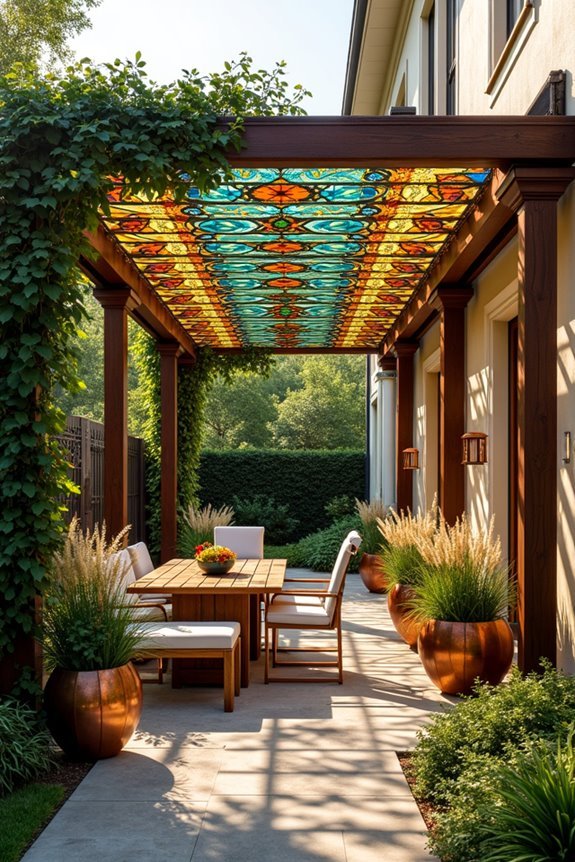 colorful architectural light features