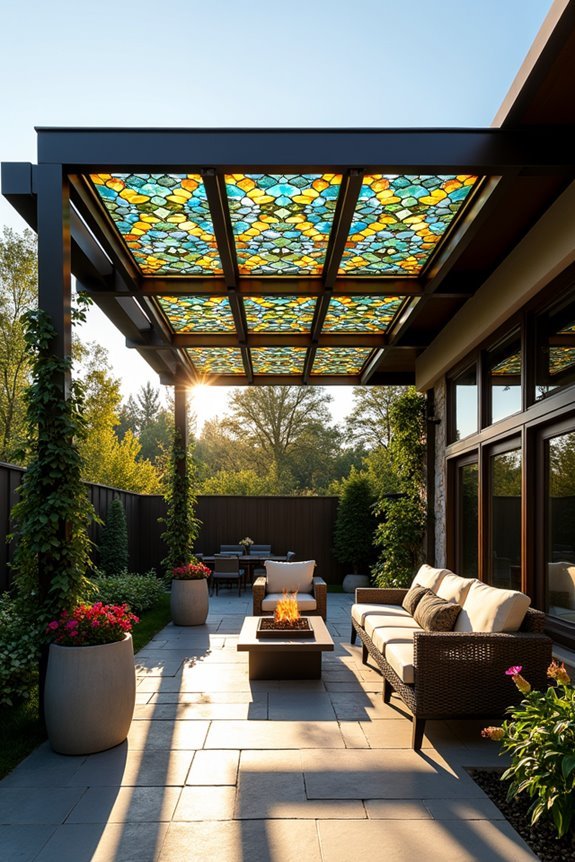 colorful light filtering installations