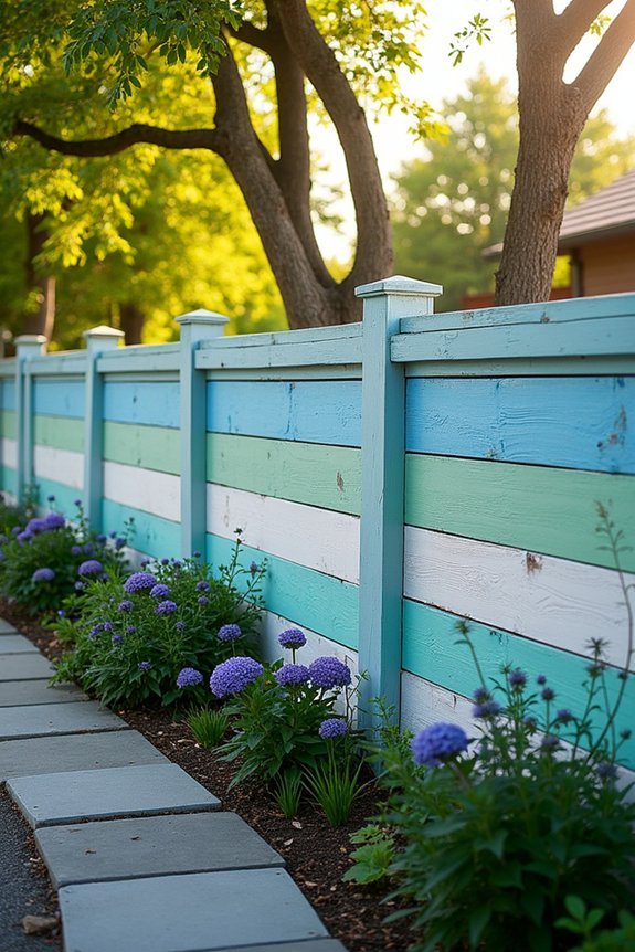 colorful reclaimed wood fence