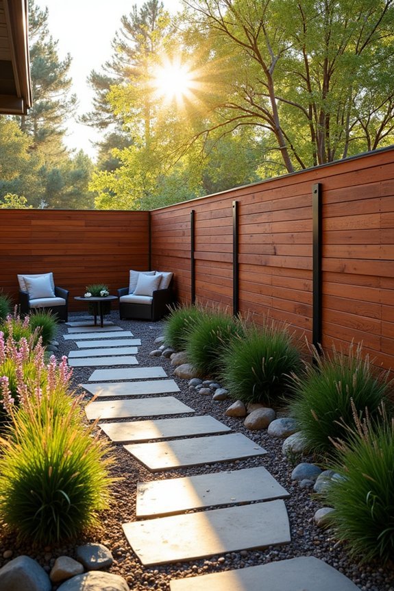 contemporary horizontal slat fencing