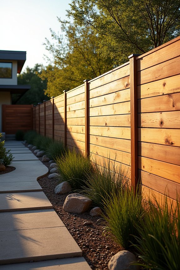 contemporary privacy fence installation