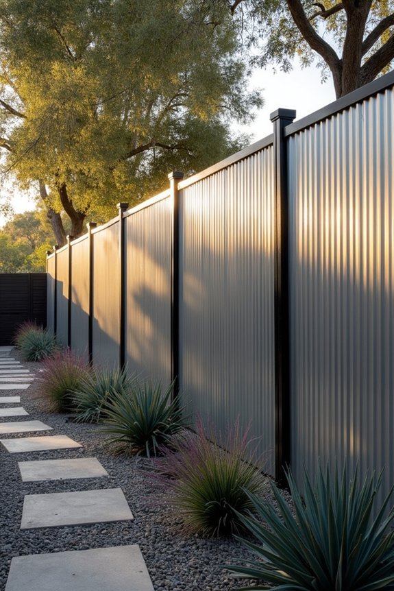 corrugated metal privacy panels