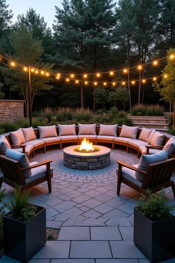 cozy circle fire pit seating