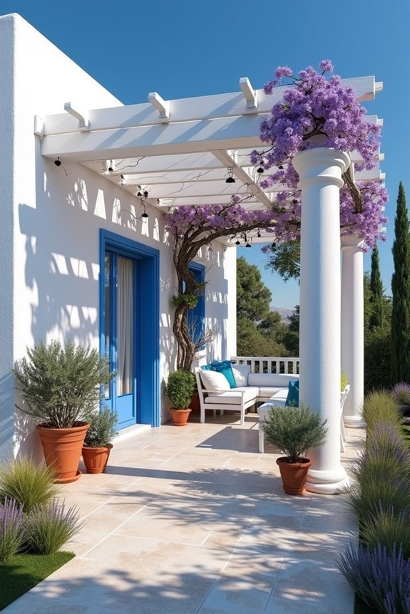 crisp cycladic pergola design