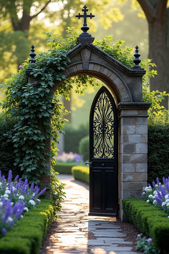 decorative archway gate construction