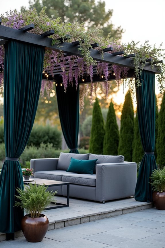 dramatic jewel toned velvet drapes