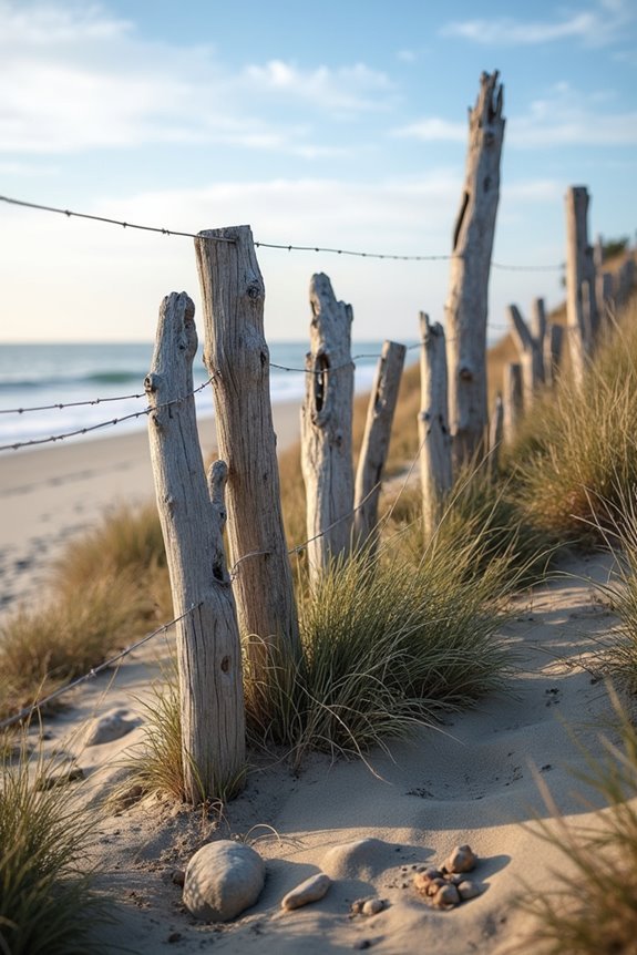 driftwood wire coastal fencing