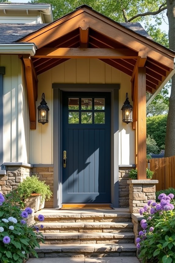 dual plane sheltered entrance design