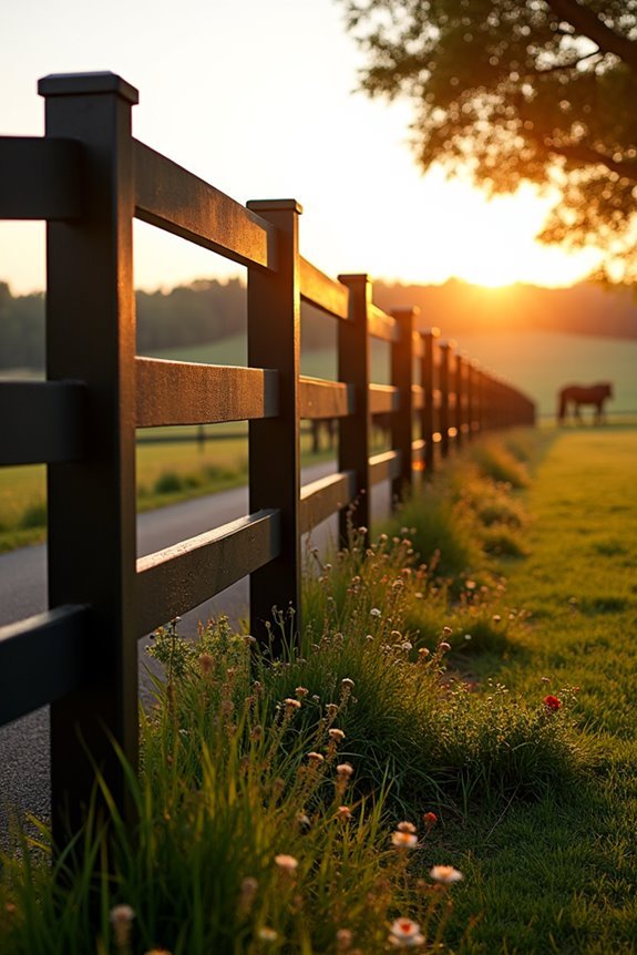 durable black vinyl ranch fencing