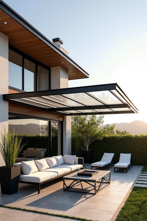 durable modern steel awnings