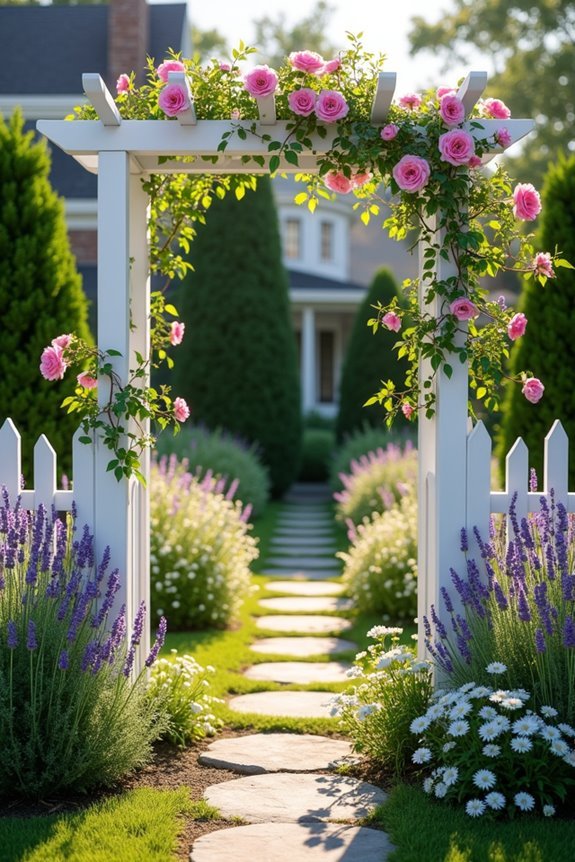 durable painted white arbor