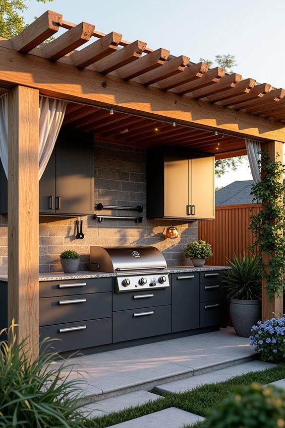 efficient outdoor kitchen storage