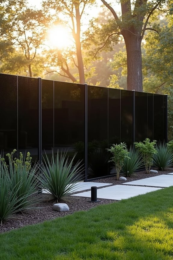 elegant black glass fencing