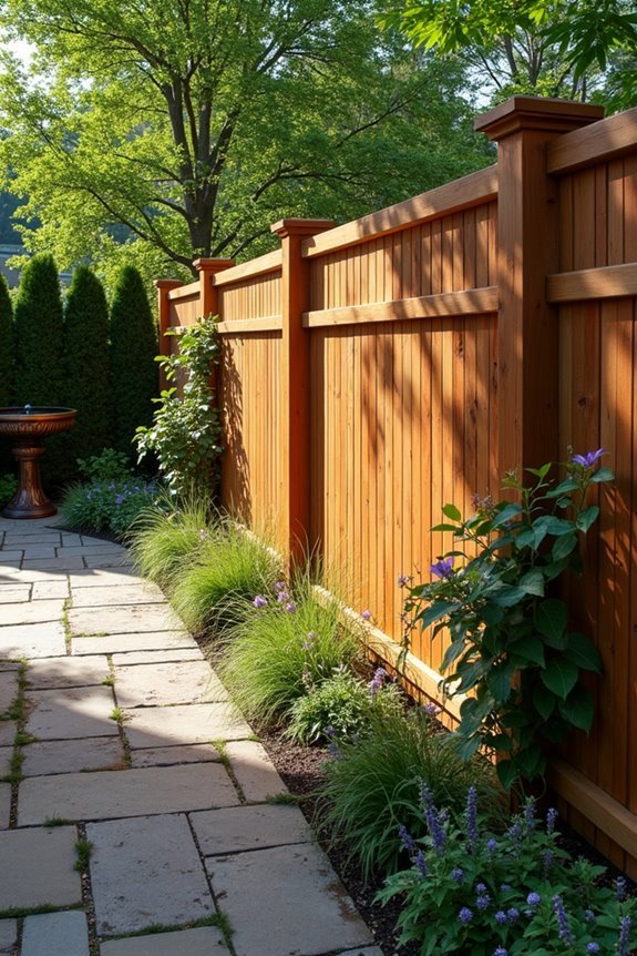 elegant stained wood fencing