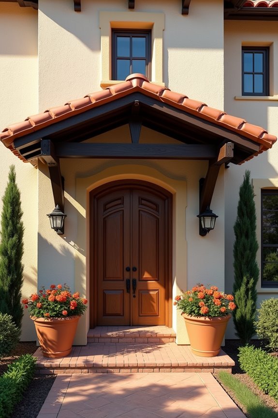 elegant terracotta tile shelter