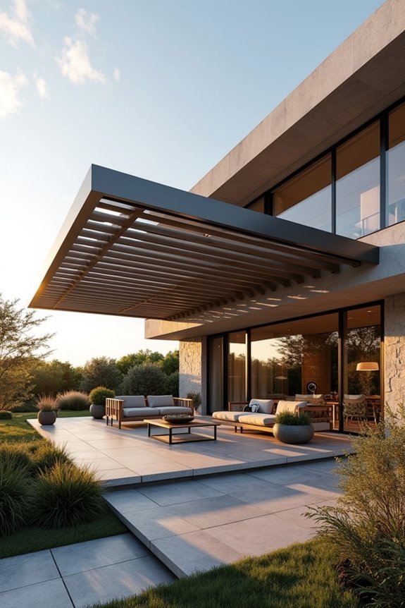 floating cantilevered awning design